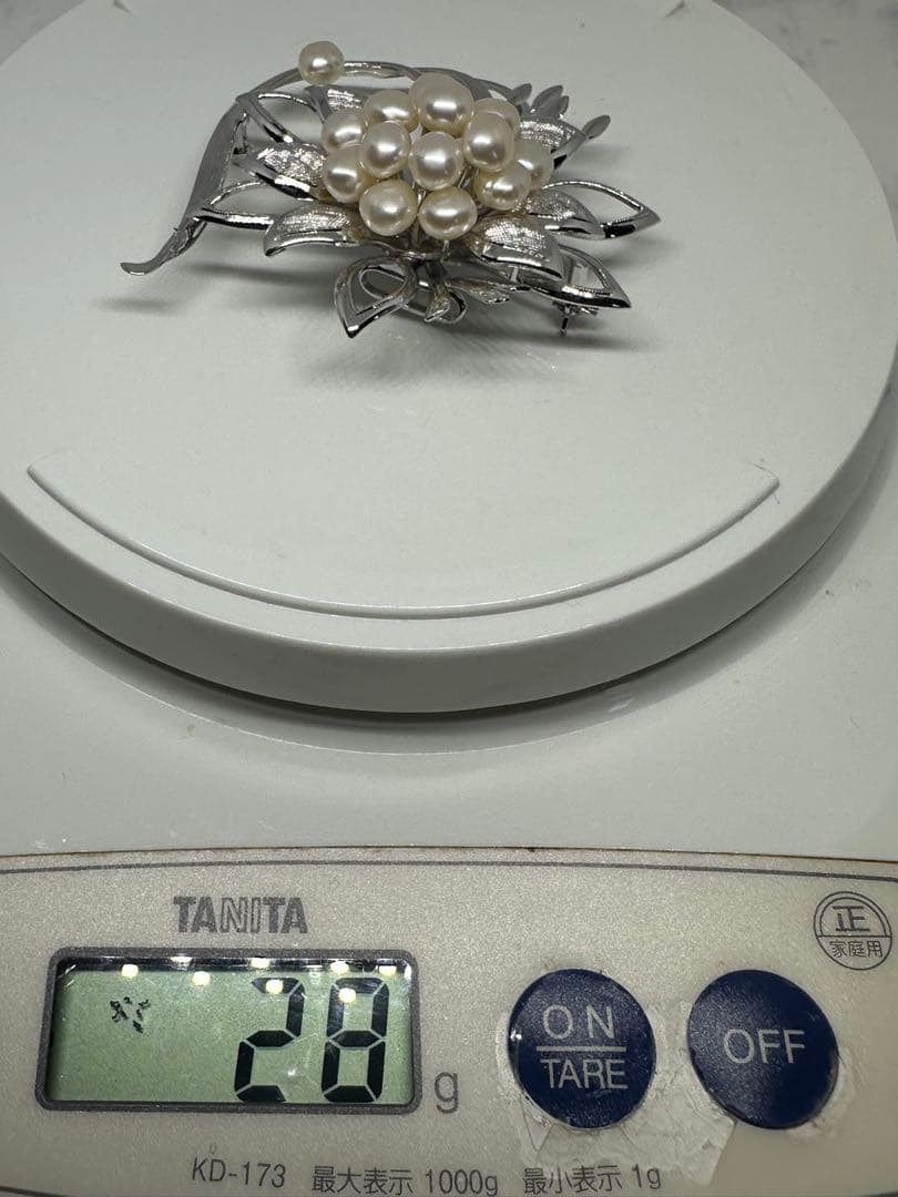 JINBO PEARL 琵琶湖 ブローチ 無核真珠 シルバー