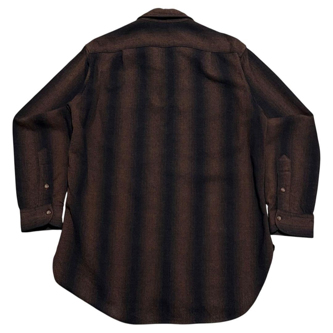 50s pendleton オンブレ シャドー ストライプ ウール シャツ 古着