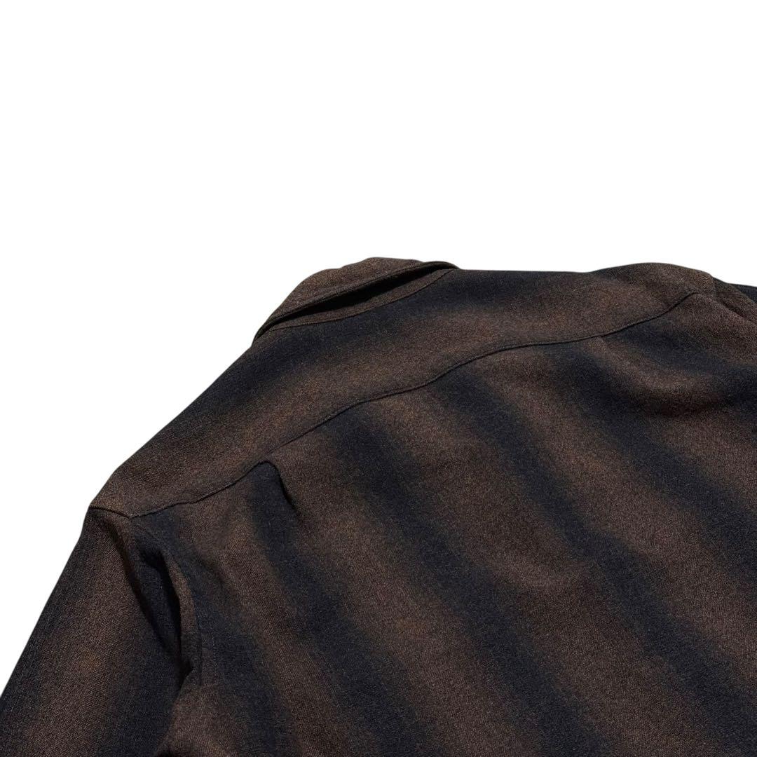 50s pendleton オンブレ シャドー ストライプ ウール シャツ 古着