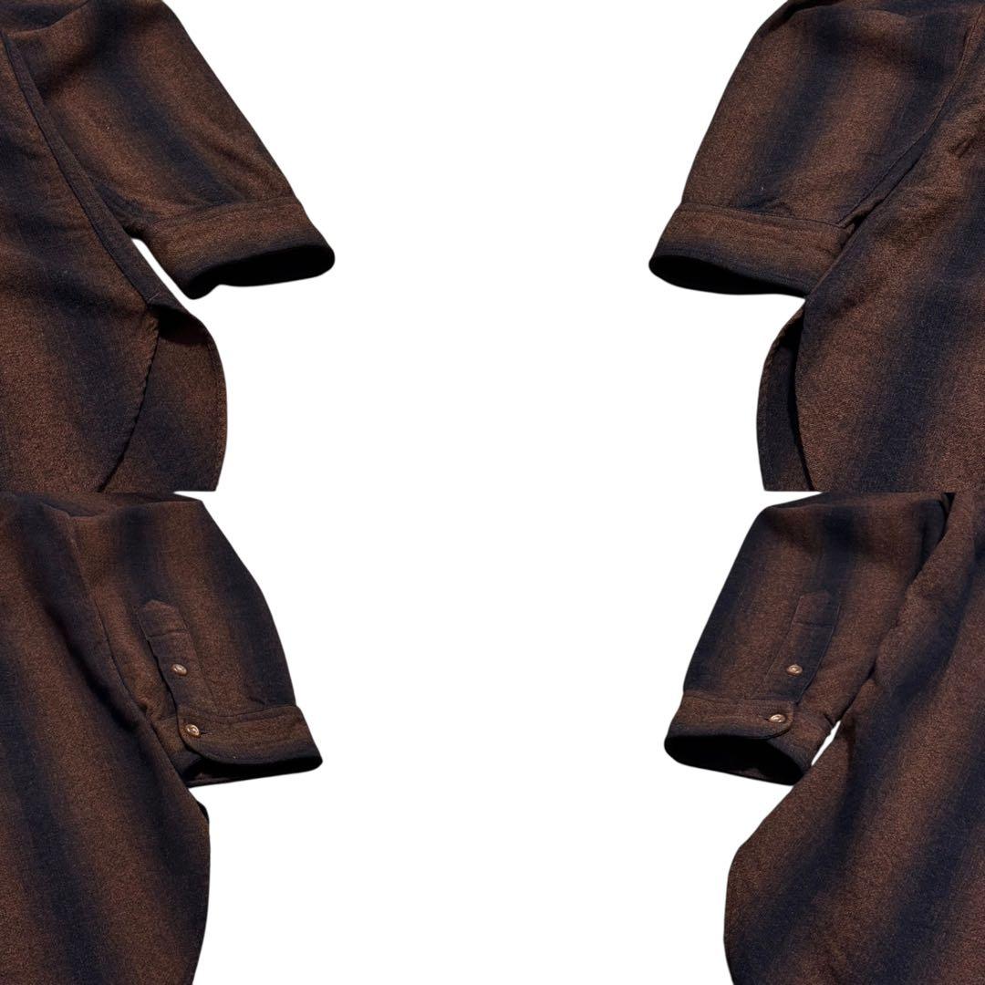 50s pendleton オンブレ シャドー ストライプ ウール シャツ 古着