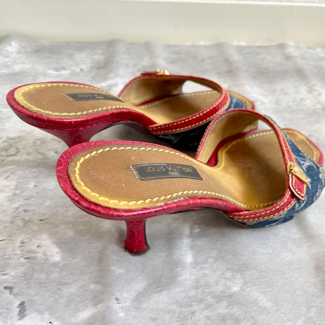 ルイ・ヴィトン モノグラム ミュール デニム マルチカラー 35 22.5㎝