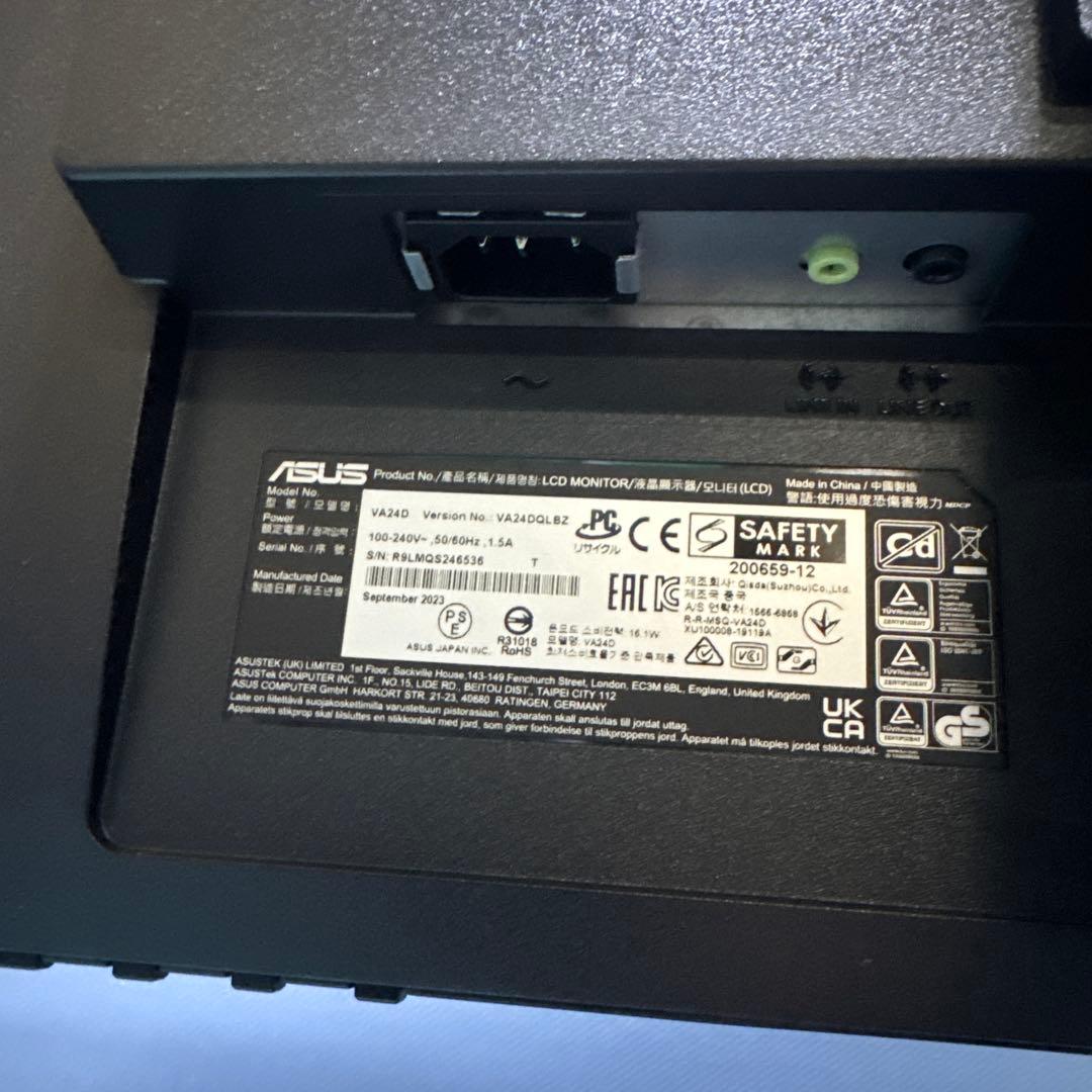 ASUS VA24DQLB 23.8インチ モニター　ブラック　フルHD