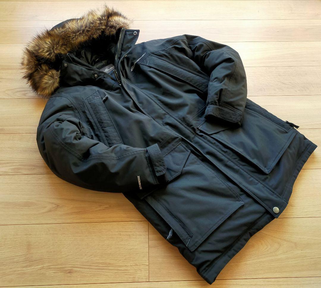 美品 Eddie Bauer エディーバウアーファー付フードダウンコート黒