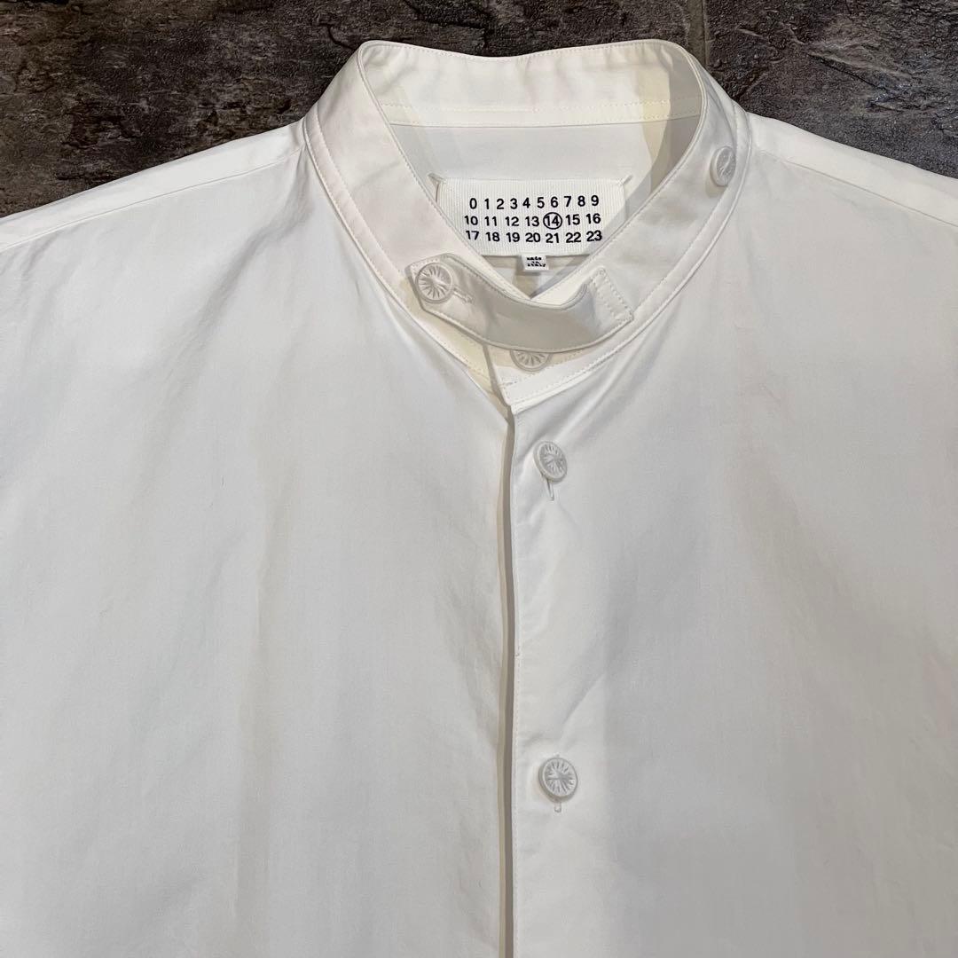 【archive】美品Maison Margielaクルーネックドレスシャツ白M