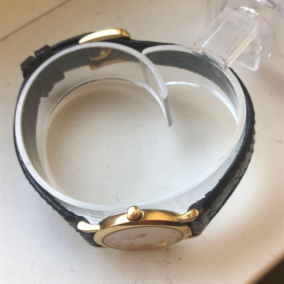 【美品】オメガ　OMEGA パール文字盤　レザーバンド　腕時計