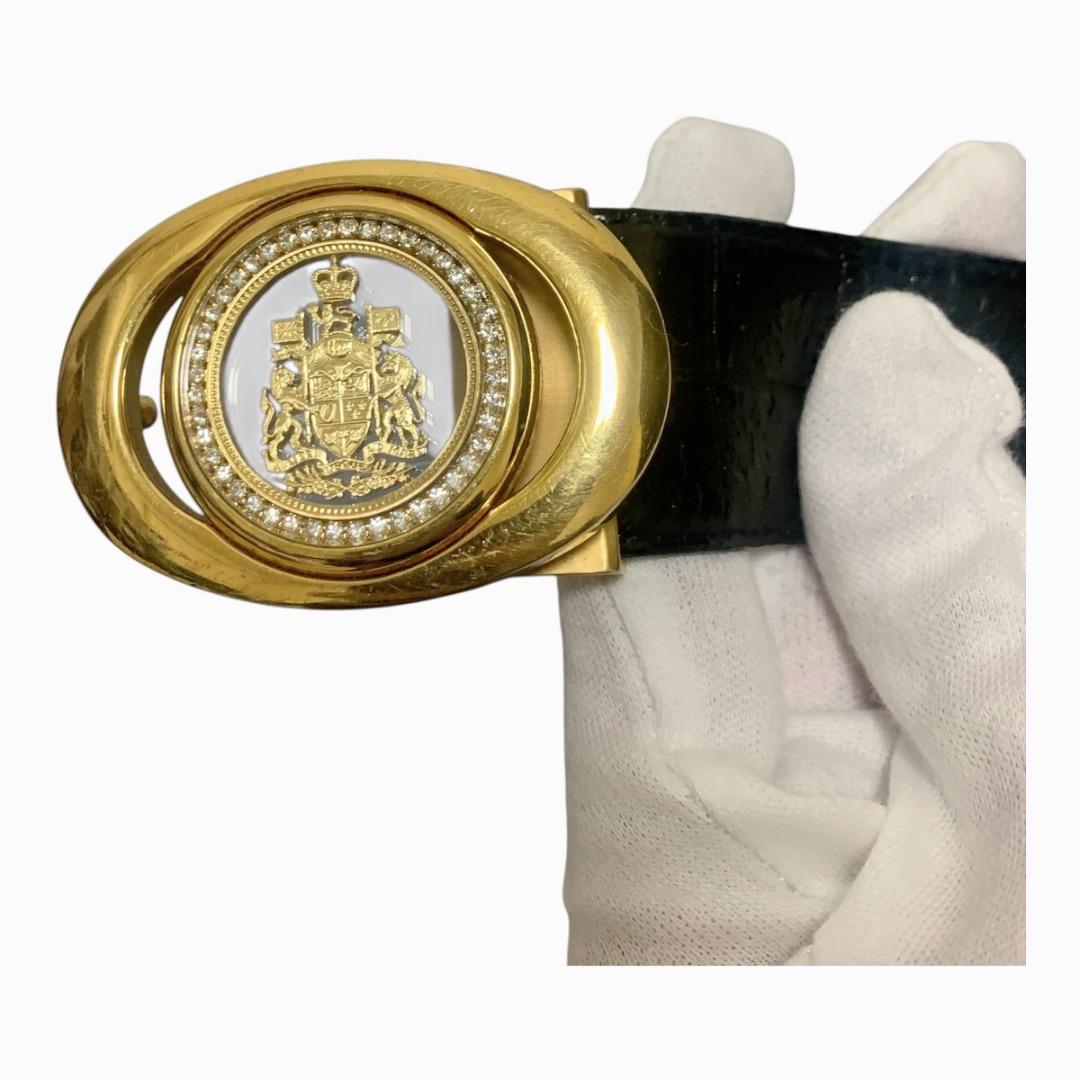 Luxe 美品　紋章　ベルト ゴールド金具　本革