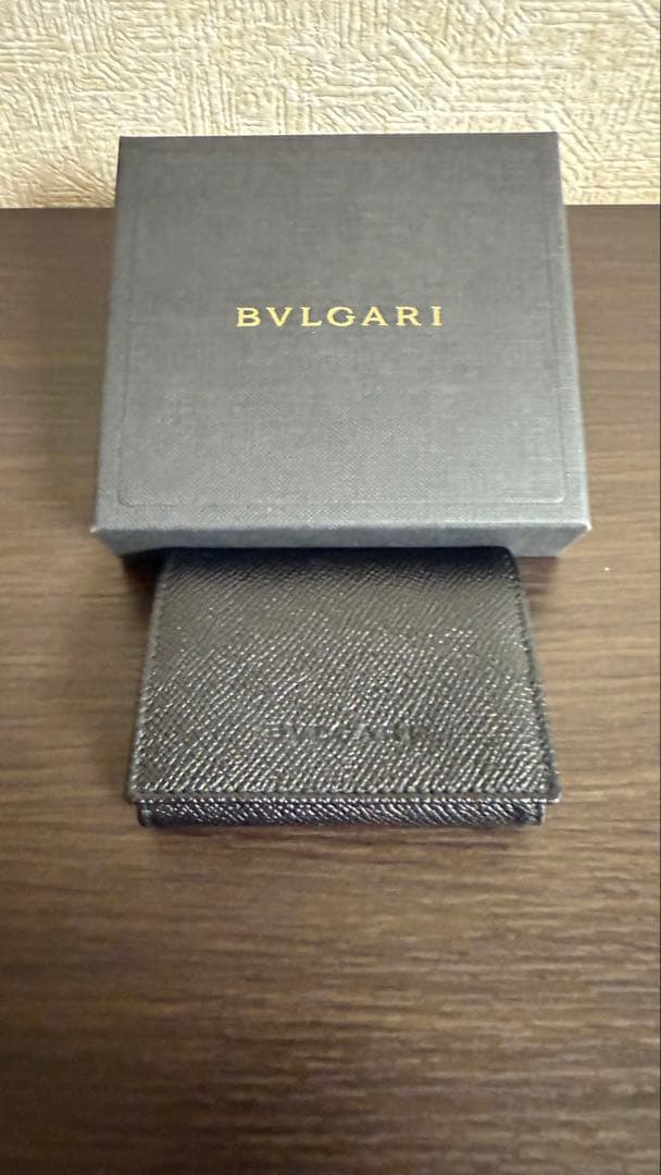 【英一】 BVLGARI ケース 小銭入れ ブラック