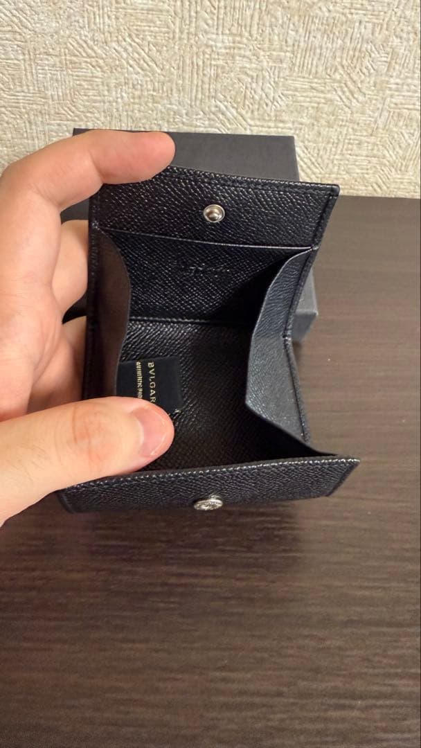 【英一】 BVLGARI ケース 小銭入れ ブラック