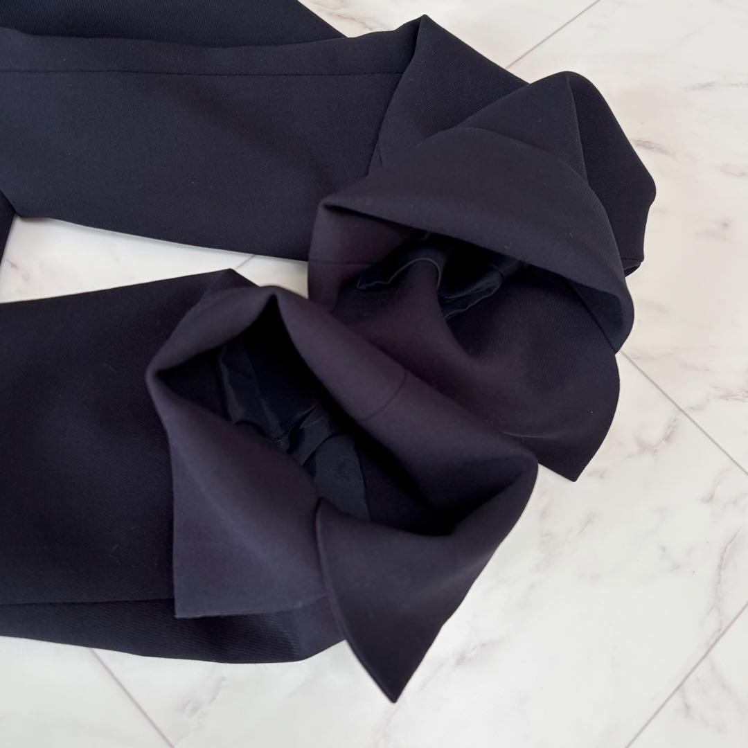 PLST プラステ 洗える セット ノーカラージャケット パンツ L ネイビー