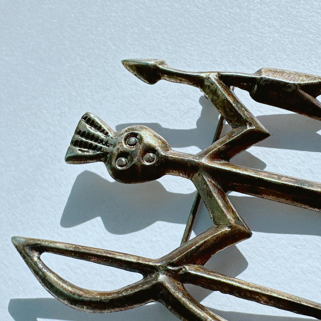 【J133】ヴィンテージ　ナバホ族　シルバー 　ピン ブローチ