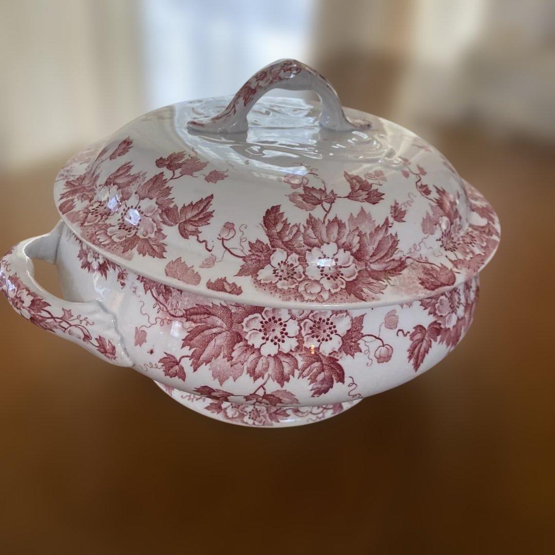 フランスアンティークスープチューリン赤