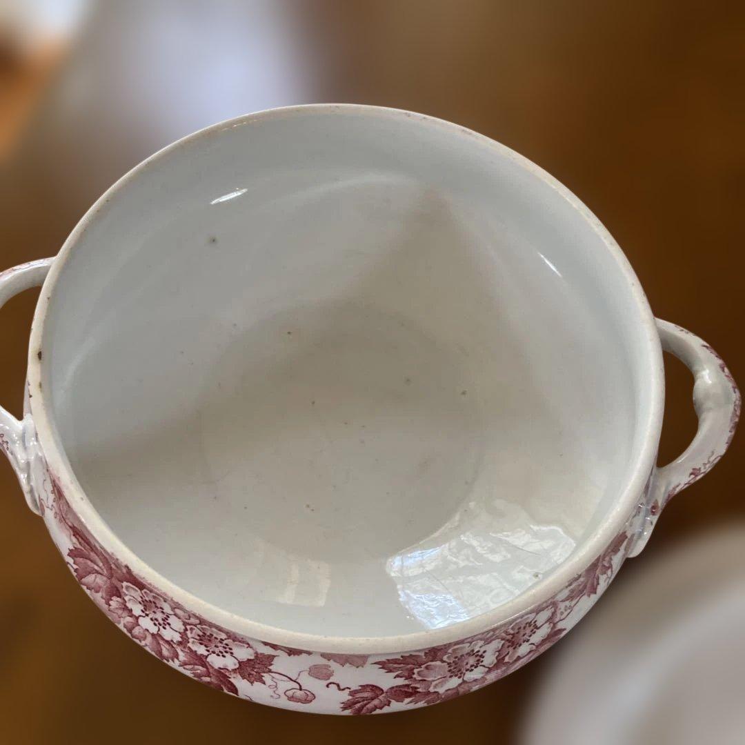 フランスアンティークスープチューリン赤