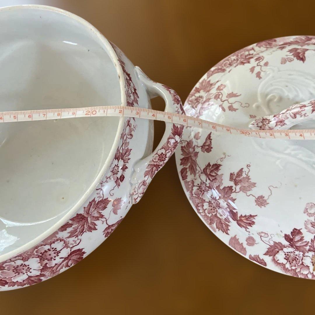 フランスアンティークスープチューリン赤