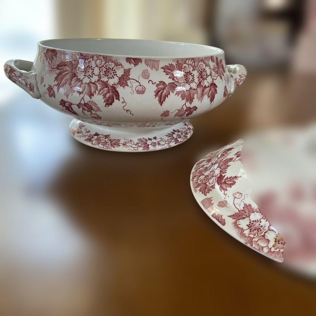 フランスアンティークスープチューリン赤