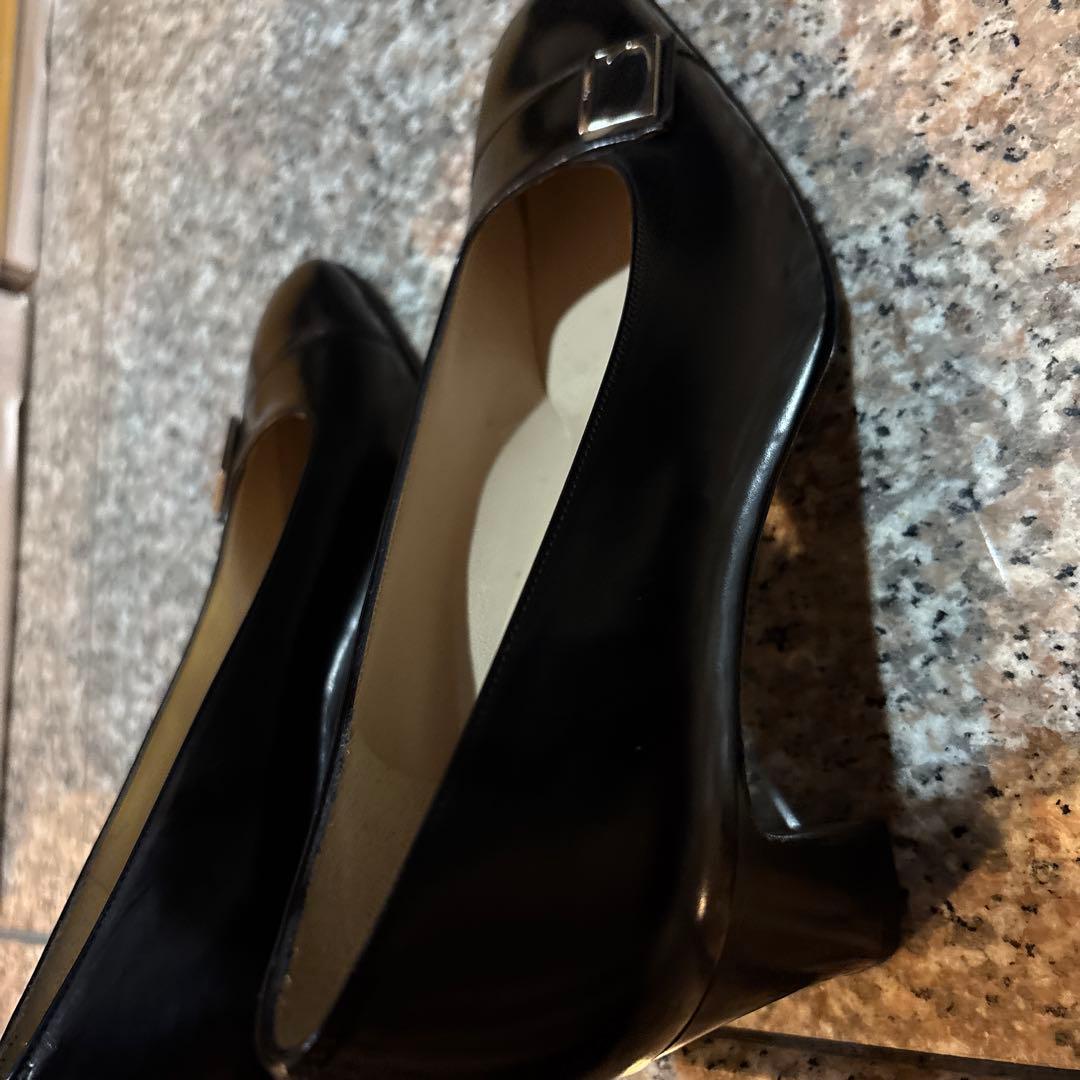 Ferragamo フェラガモ パンプス 黒 レザー ガンチーニ 6D 未使用