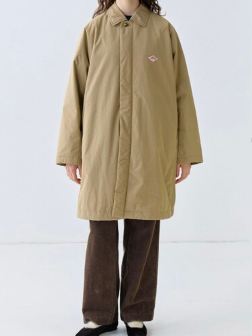 ダントン　ステンカラー　インサレーション　中綿コート　ベージュ