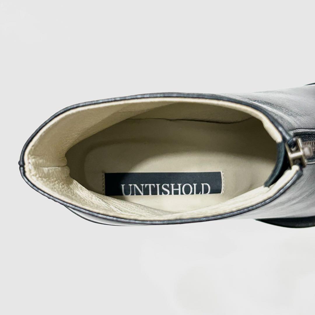 ■定5.3万 アンチショルド ショートブーツ 38 24〜25 黒 スクエアトゥ