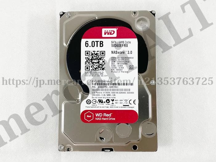 WD RED 6TB HDD WD60EFRX NAS用