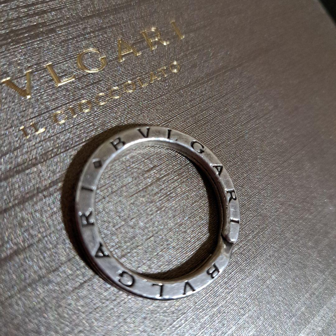 BVLGARI ロゴ入りシルバーリング&　チェーン　水牛革ネックレス
