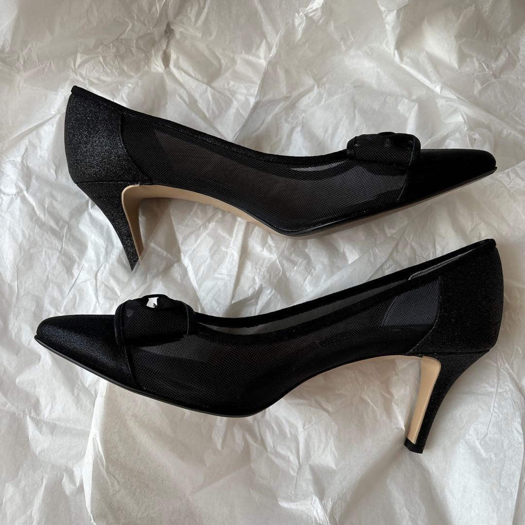 ダイアナ DIANA パンプス ヒール 黒 ブラック 24.5センチ