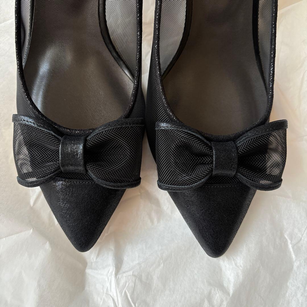 ダイアナ DIANA パンプス ヒール 黒 ブラック 24.5センチ