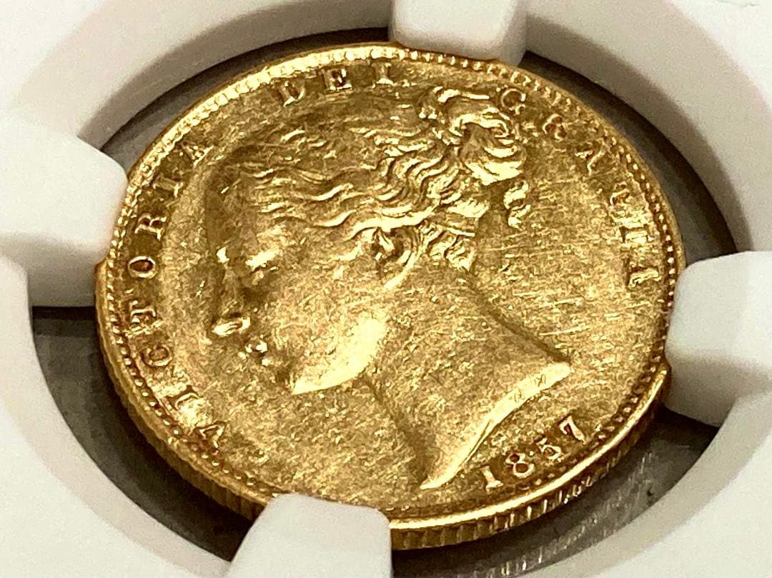 ★★★梨くん★★★　1857年1ソブリン金貨★NGC AU DETAILS