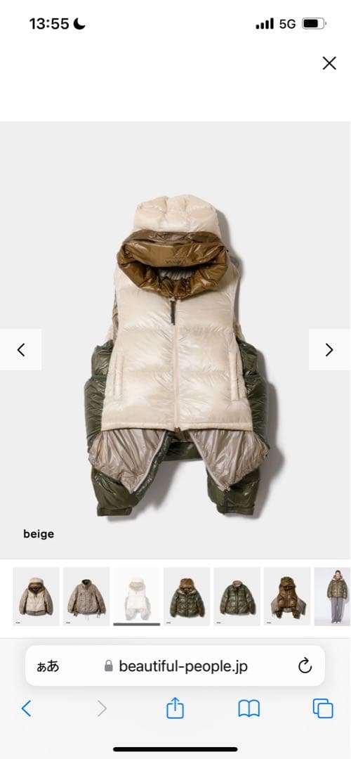 ジャケット・アウター NANGA multilayering down vest blouson