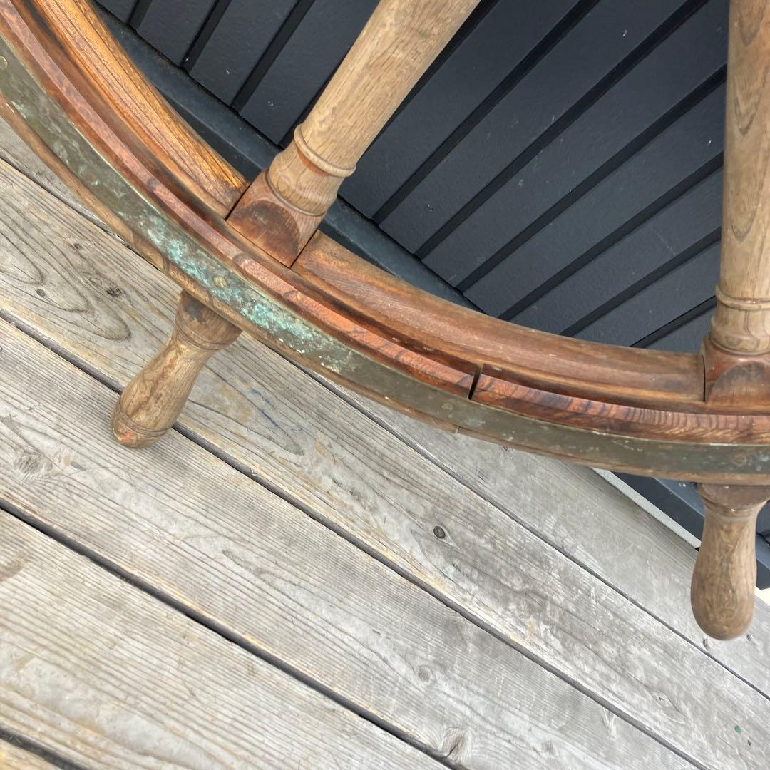 アンティーク 特大 木製舵輪 大型ラット 飾り ディスプレイ 古道具 ビンテージ