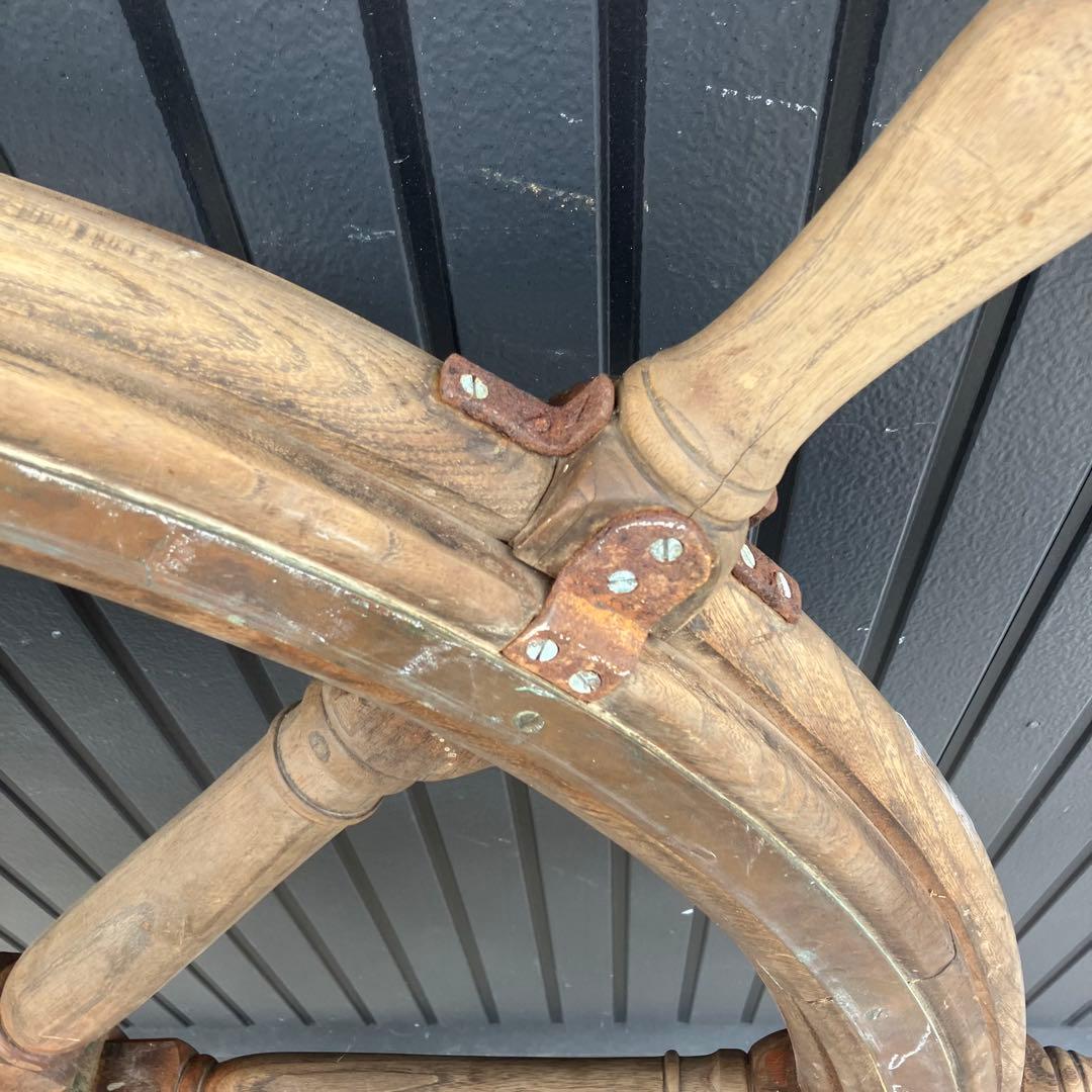 アンティーク 特大 木製舵輪 大型ラット 飾り ディスプレイ 古道具 ビンテージ