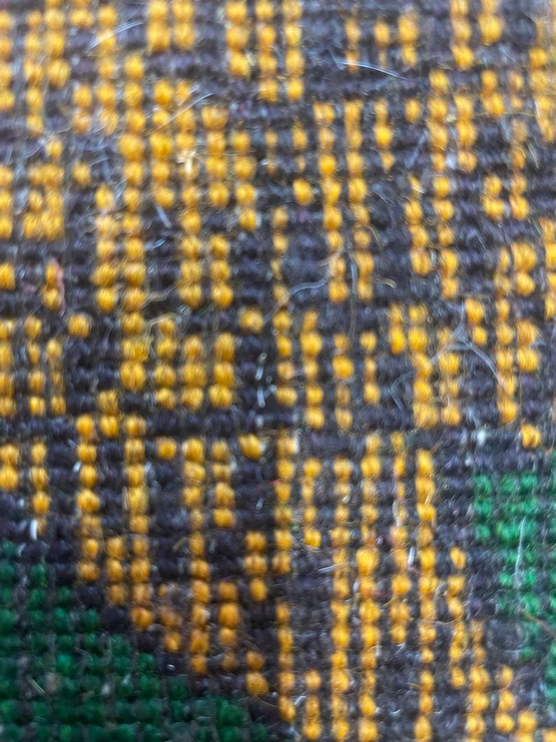 新品　ペルシャ絨毯　手織り　ヤラメ産　ライオン　緑色