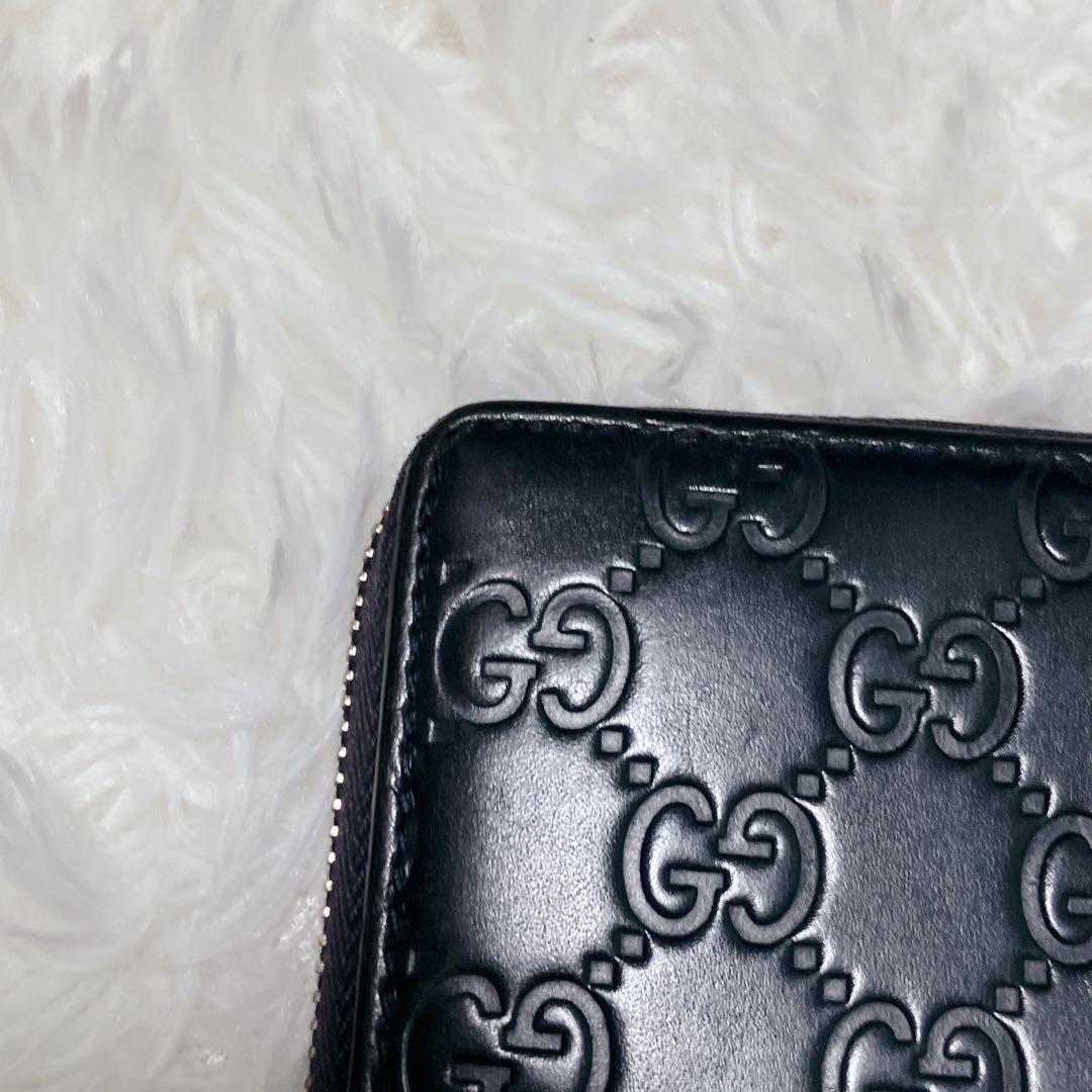 GUCCI 長財布 シェリーライン GG柄 シマレザー ネイビー