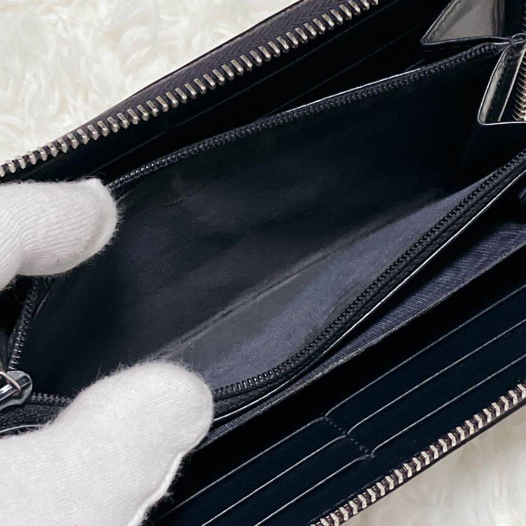 GUCCI 長財布 シェリーライン GG柄 シマレザー ネイビー