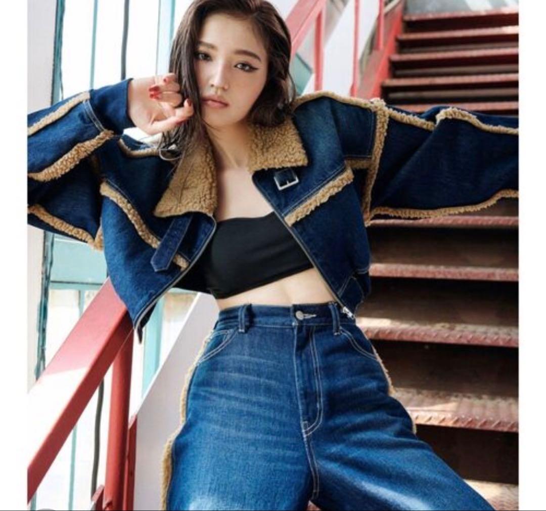 最終値下げ✨ 美品 人気 EVRIS エヴリス デニムボアブルゾン セットアップ