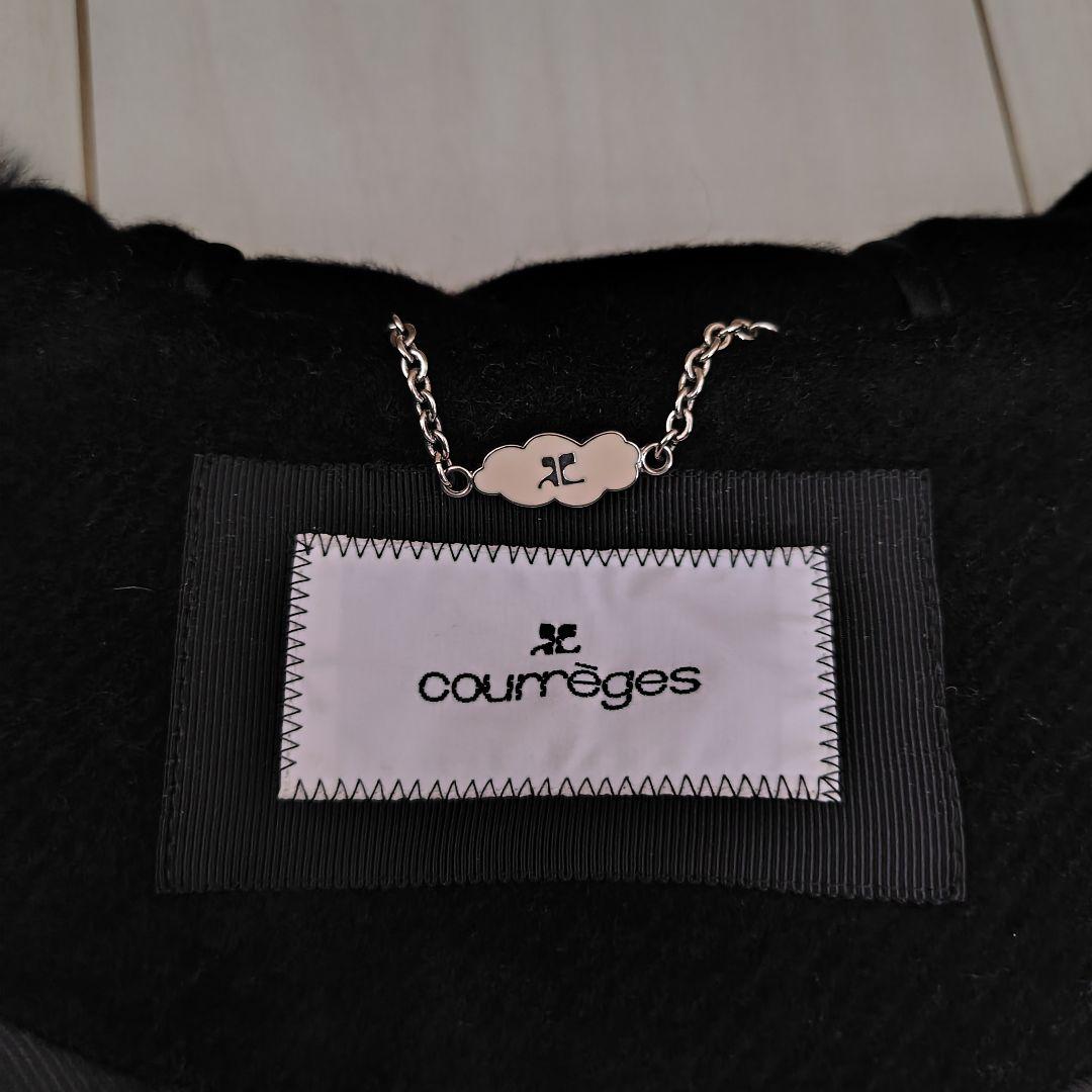 courreges コート ダッフルコート ブラック 38