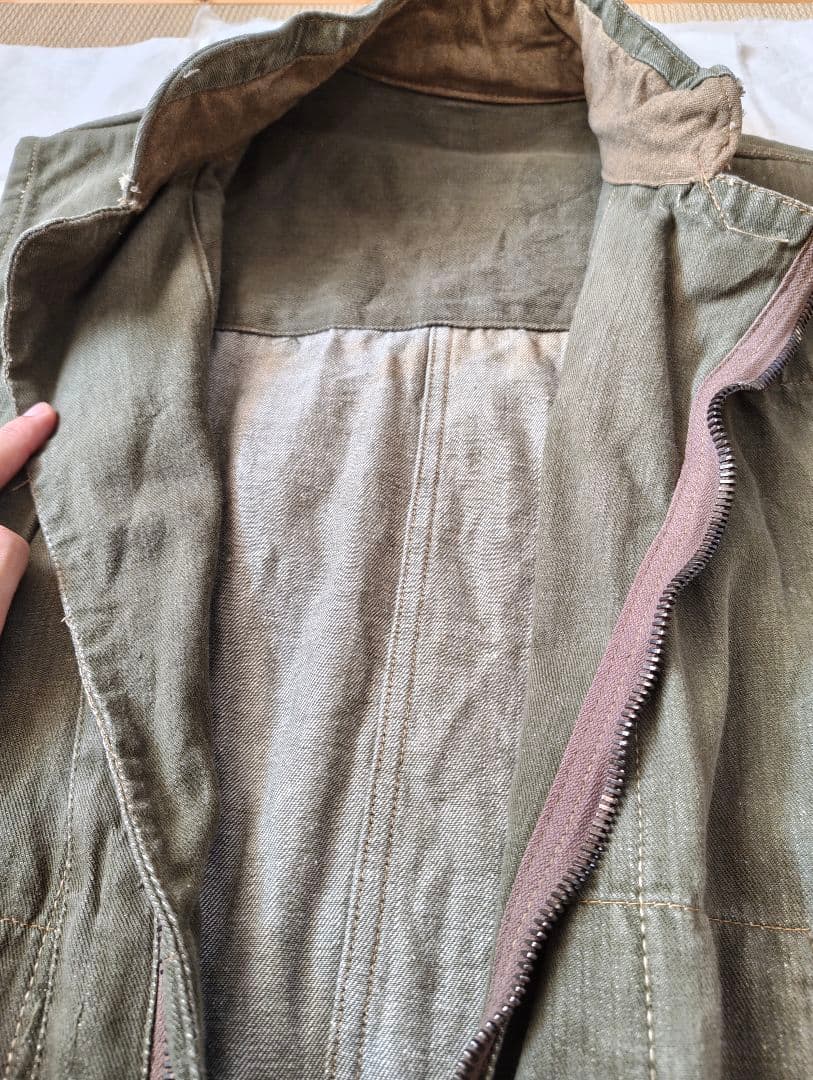 vintage イギリス軍 グリーンデニムベスト