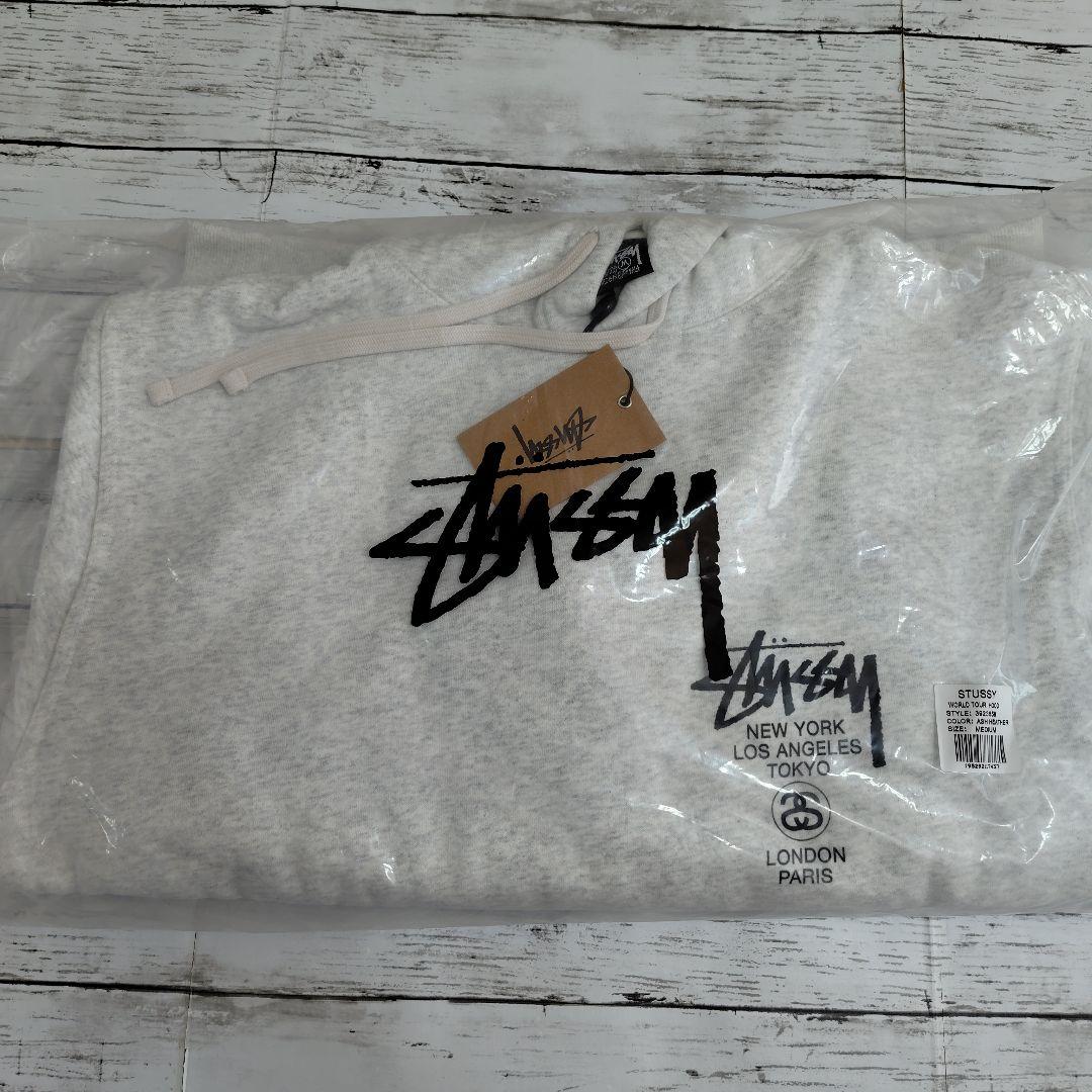 STUSSY プルオーバーパーカー グレーMサイズ