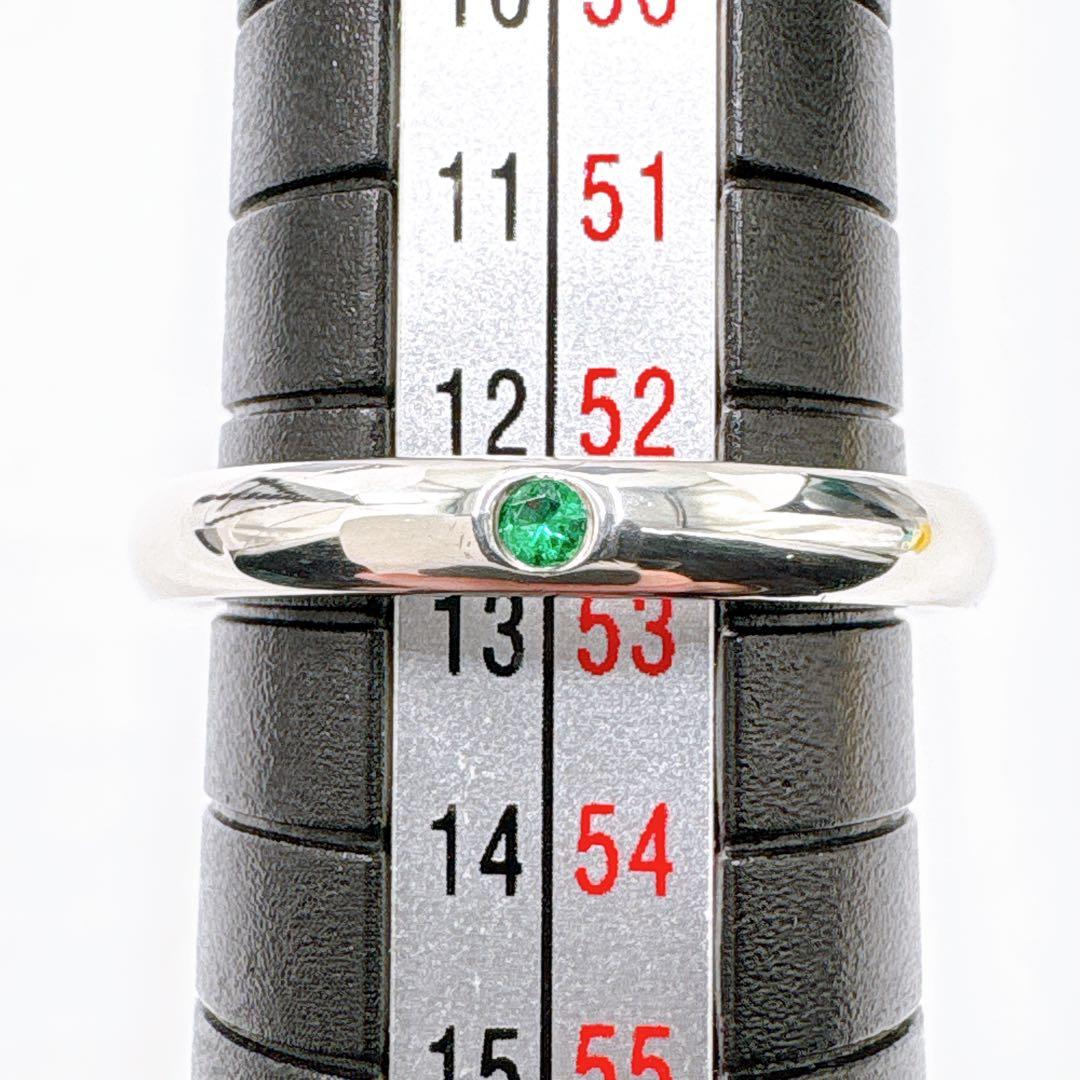 極美品 ティファニー スタッキングバンド エメラルド 12.5号 シルバー925