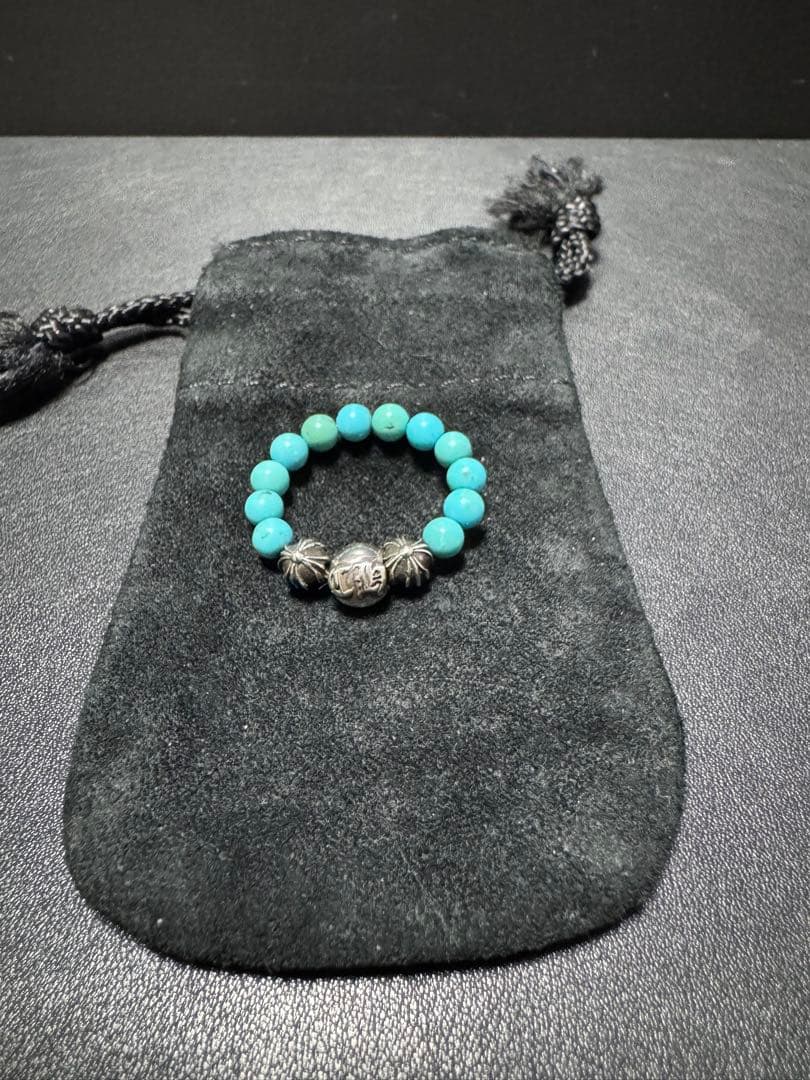 クロムハーツ ビーズ リング ターコイズ 4mm US6 12号 ブレスレット