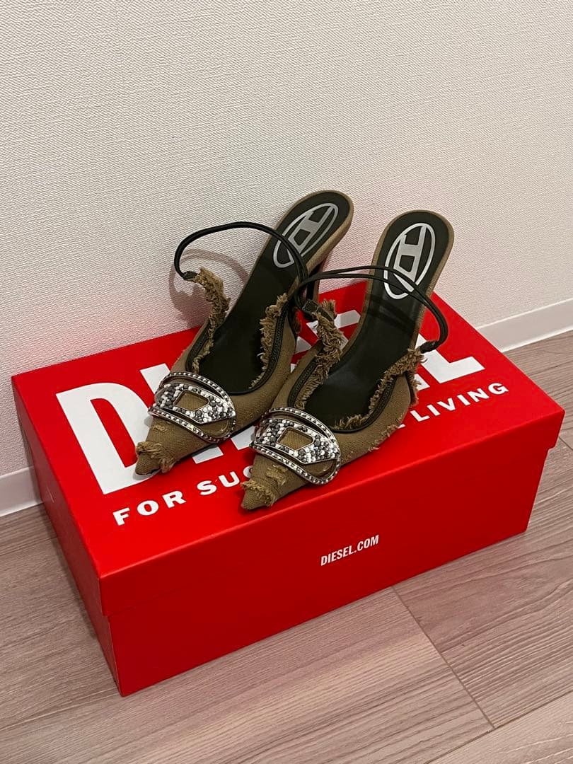 DIESEL ビジュー　ミュール ヒール　37