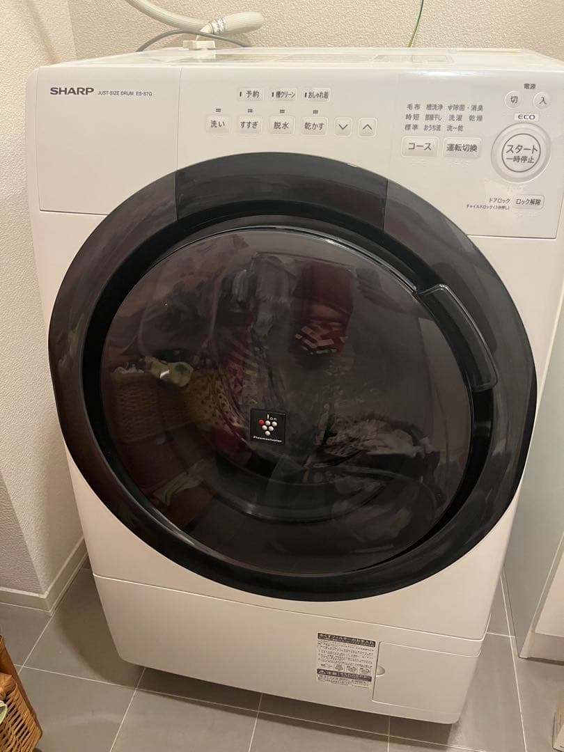 SHARP ドラム式洗濯機 ES-S7G-WL 7kg