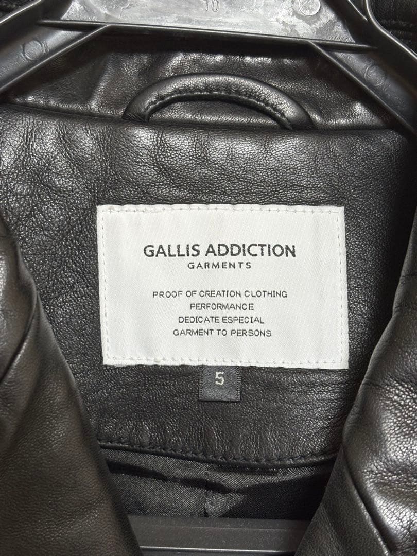 GALLIS ADDICTION ブラック ダブルライダースジャケット サイズ5