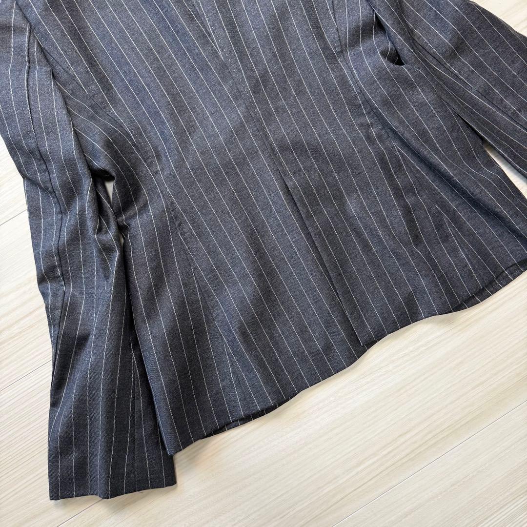 【美品】 ポールスミス ブラック パンツスーツ ストライプ 裏地花柄 総裏 2B