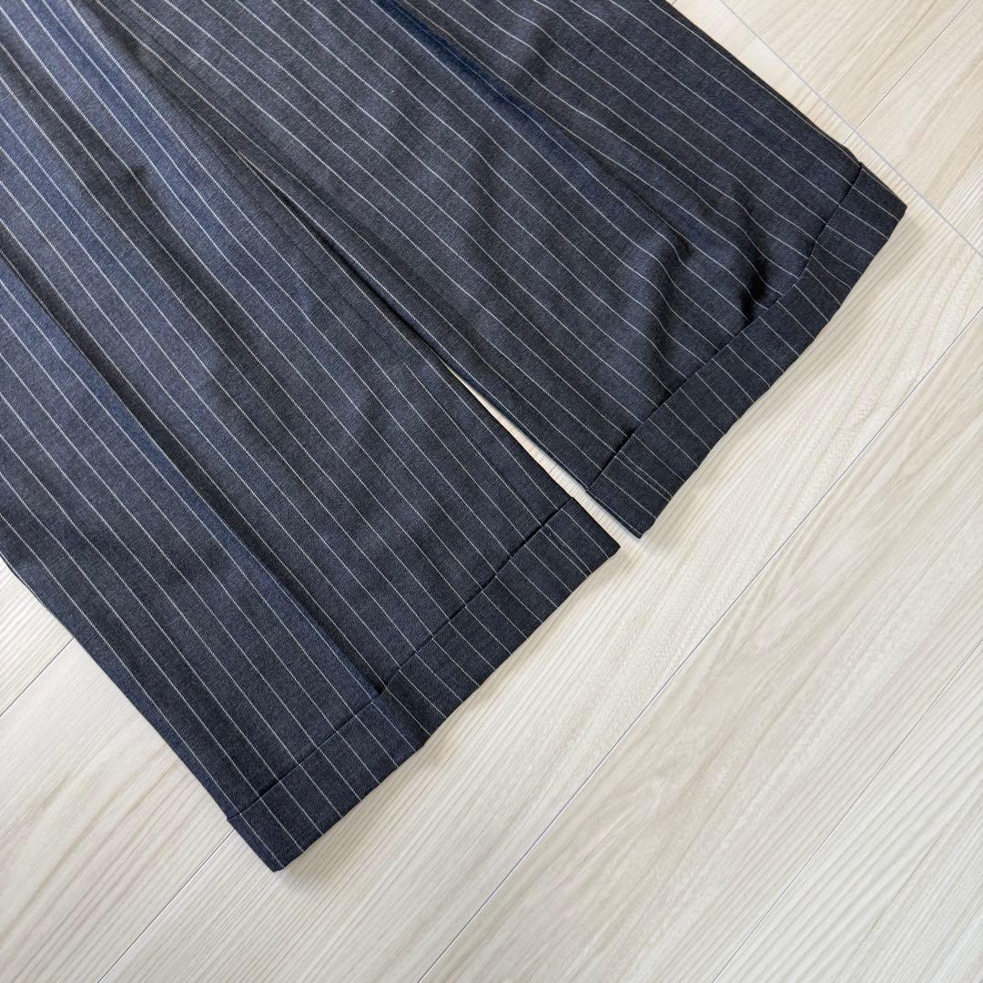 【美品】 ポールスミス ブラック パンツスーツ ストライプ 裏地花柄 総裏 2B