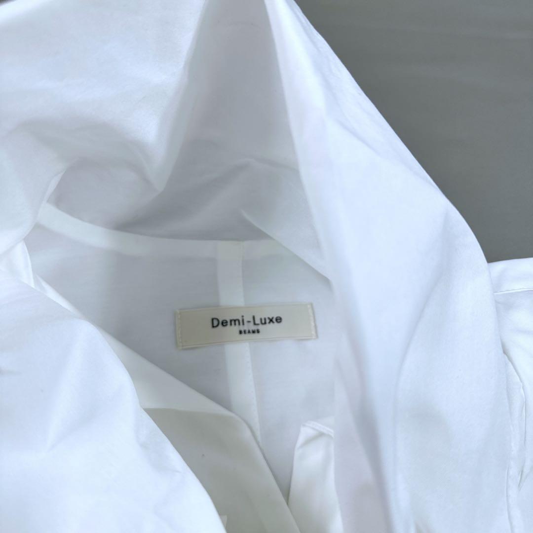 デミルクス ビームス ストール ブラウス　ボウタイブラウス ホワイト