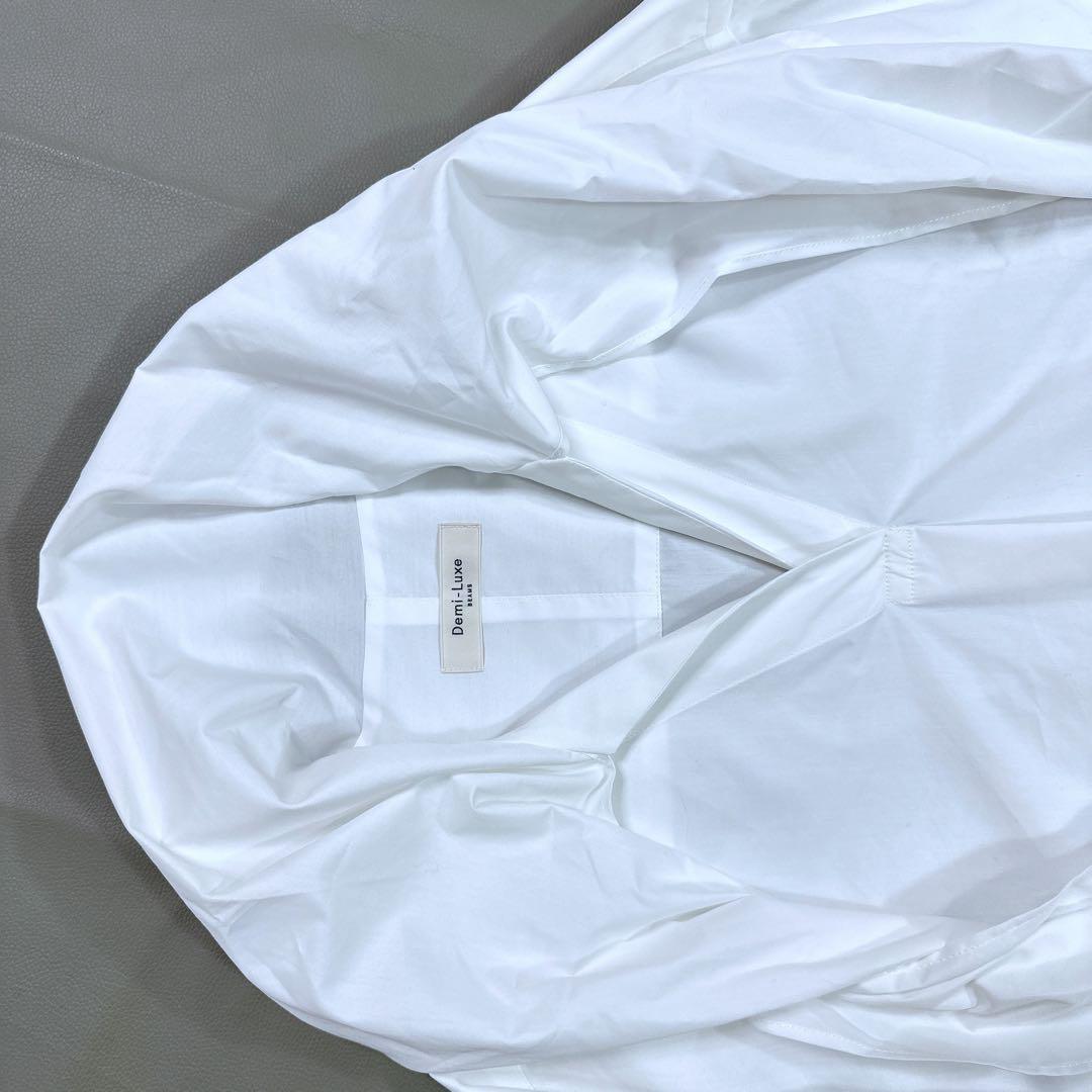 デミルクス ビームス ストール ブラウス　ボウタイブラウス ホワイト