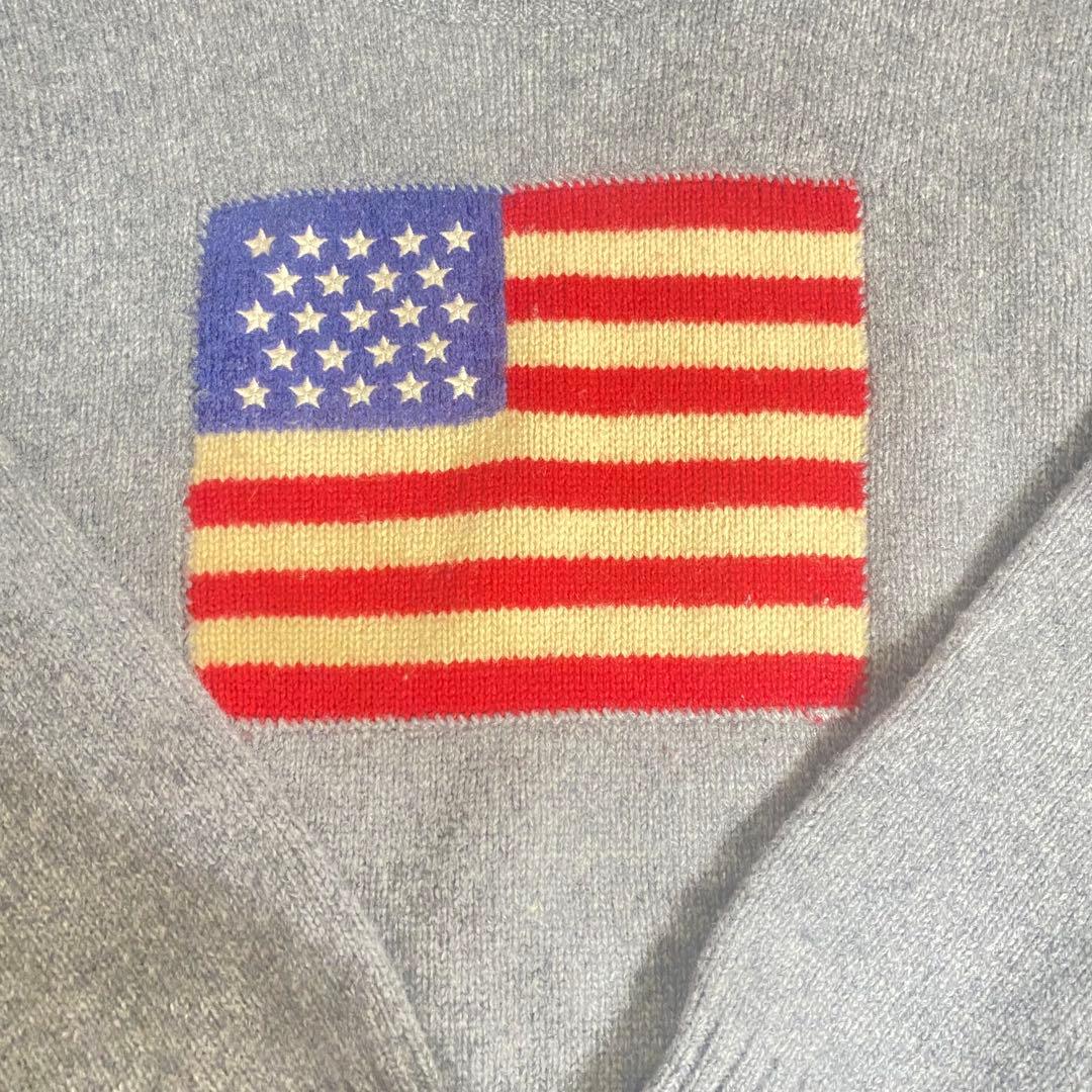 はぜぼう様⭐︎ラルフローレン　星条旗　長袖ニットセーター グレー　150