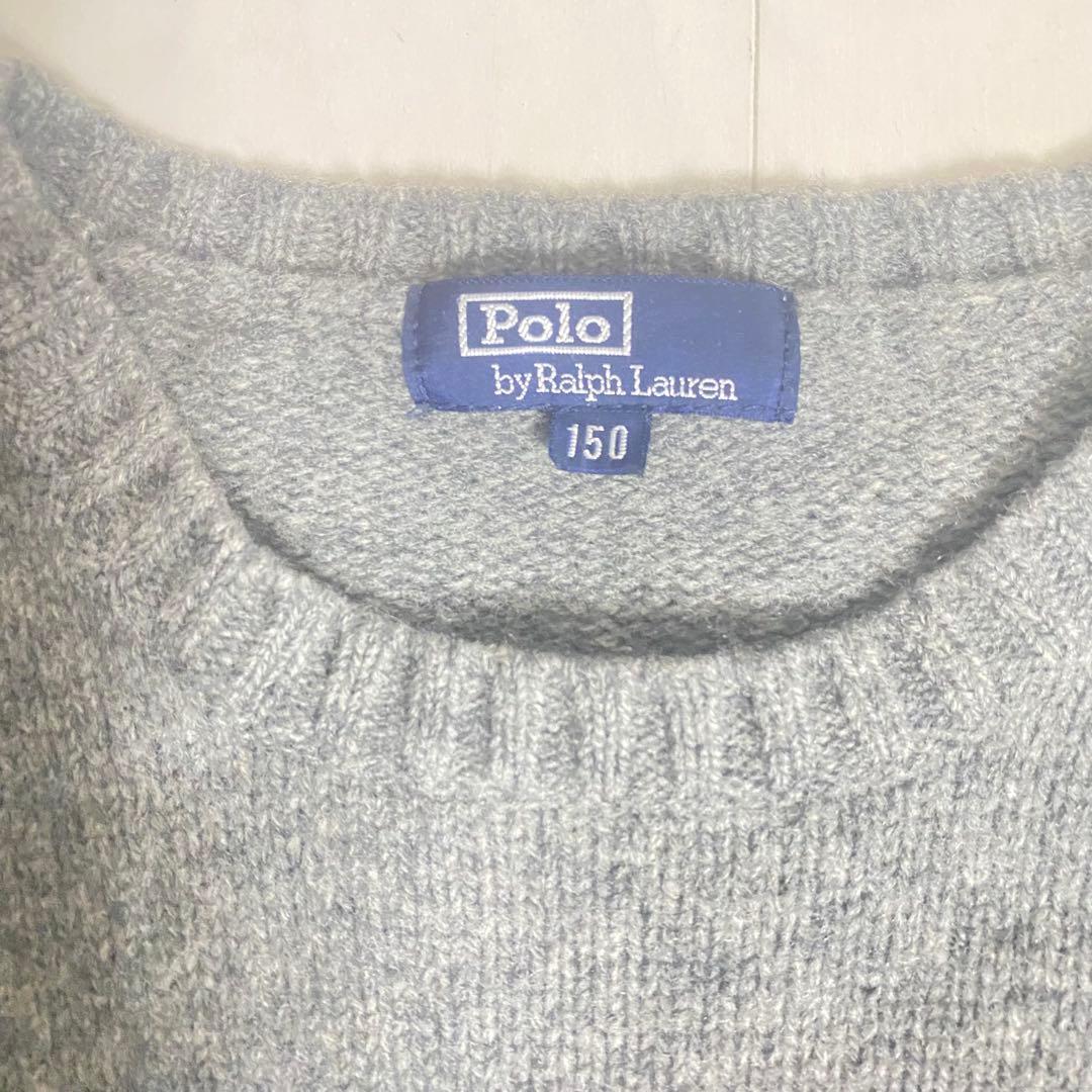 はぜぼう様⭐︎ラルフローレン　星条旗　長袖ニットセーター グレー　150