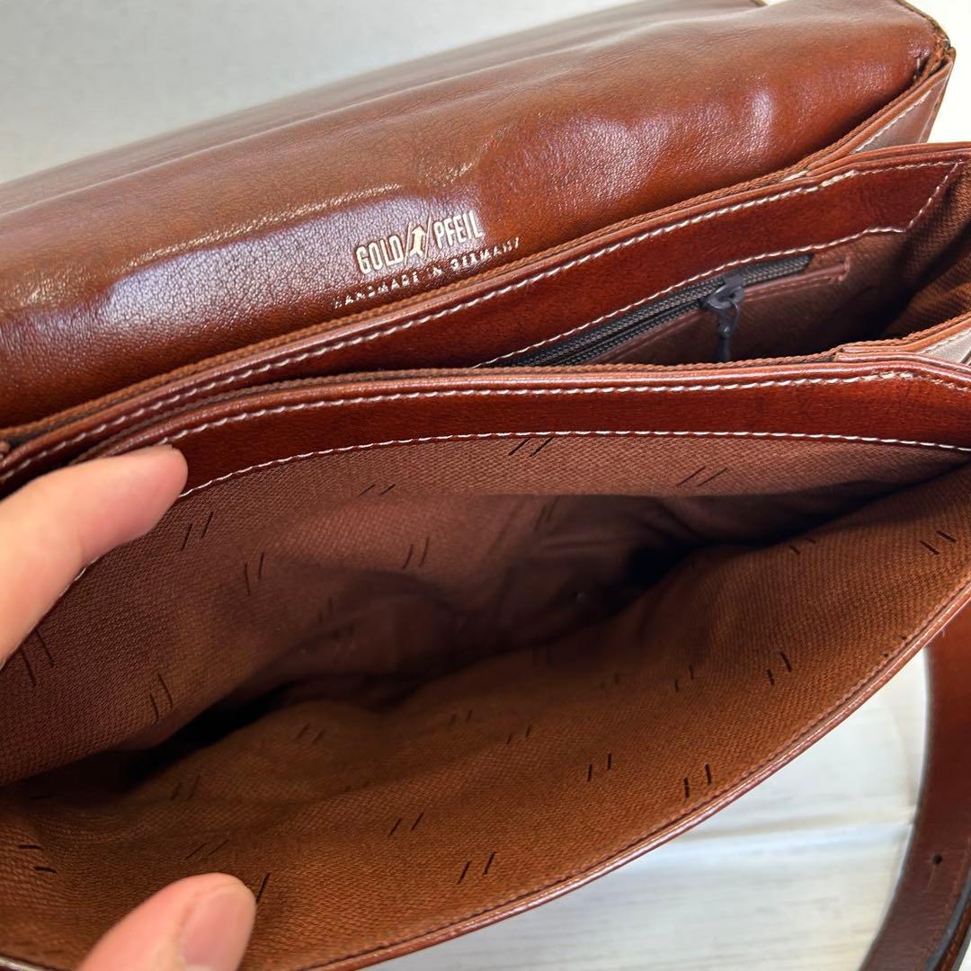 希少 ドイツ製 GOLD PFEIL メンズ ショルダーバッグ ハンドメイド