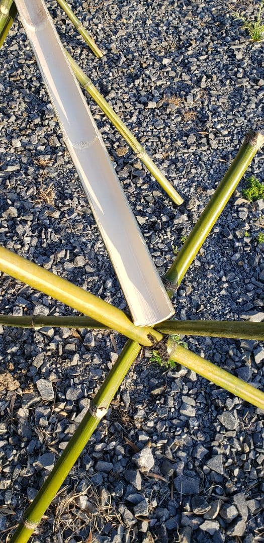 竹製品◆流しそうめんキット5m◆樋5枚◆竹足支柱18本(6組)◆シュロ縄