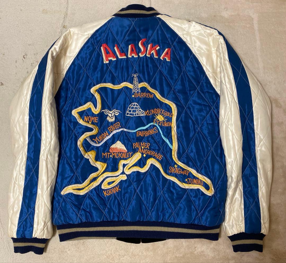 希少　東洋テーラー alaska 刺繍 別珍　スカジャン　ハスキー　犬　Mサイズ